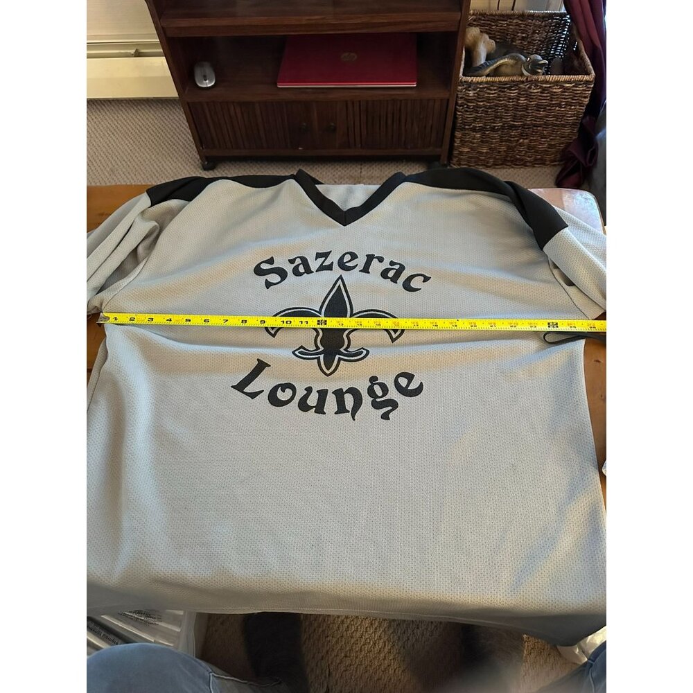 Teamwork Athletic Apparel Gray & Black Sazerac Lounge Jersey 2XL Polyester V-Nec